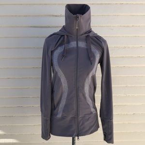 Lululemon neck warmer zip up hoodie jacket sz 6